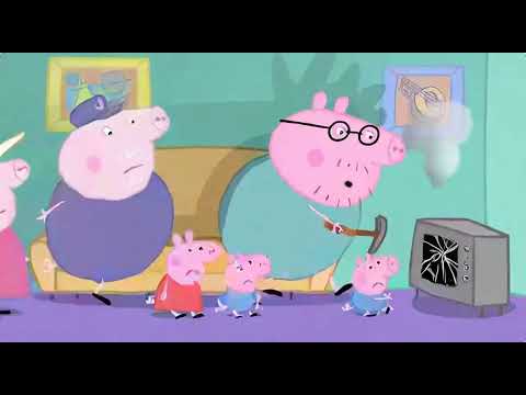 Peppa Pig's family watch racecar/gone wrong (Sora 2)