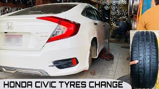 YOKOHAMA (BLUEARTH ES32) 215/55R16 HONDA CIVIC TYRE CHANGE PRICES IN KARACHI | MADE IN JAPAN 🇯🇵