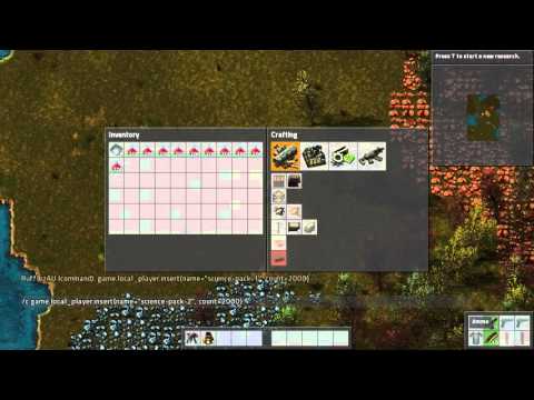 Factorio add item code, free science pack 1, 2, 3 easy quick, cheat, hack