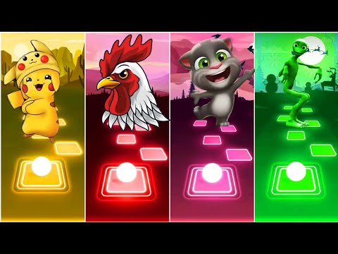 Pikachu Vs chicken song Vs talking tom vs Dame TU cosita Tiles hop EDM Rush