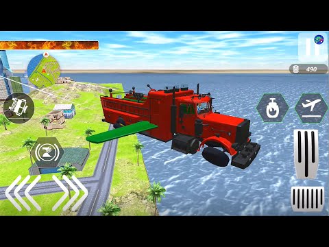 Flying Fire Truck Simulator - Fire Truck Robot Rescue Simulator #3 - Mobile Android Gameplay