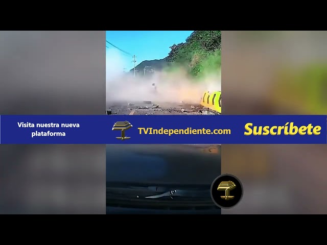 ATERRADOR VIDEO: Motociclista se salva por segundos de ser aplastado por un derrumbe de piedras