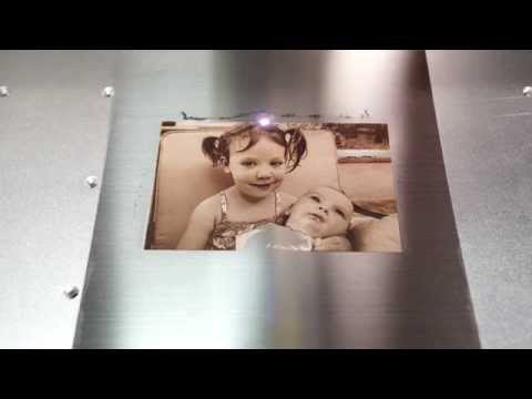 50 watt fiber laser engraving image on stainless steel