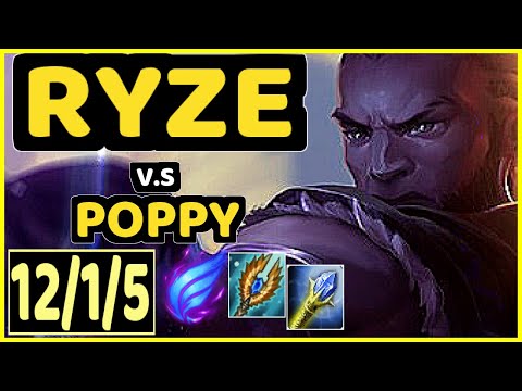 SCARFACE (RYZE) vs POPPY - 12/1/5 KDA TOP GAMEPLAY - EUW Ranked GRANDMASTER