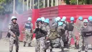 Soldiers Fire on Protesters in Haiti Anti Riot Video United Nations Peacekeeper