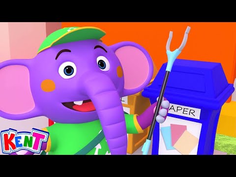 Clean Up Trash Song + More Nursery Rhymes & Kids Songs | Kent The Elephant