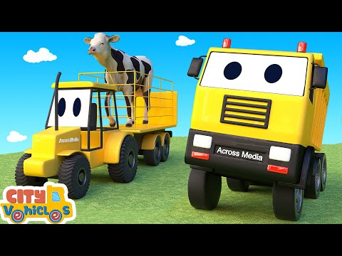 Construction Vehicles Assembly Show for Kids — Paver, Crane Truck, Fire Truck, Harvester & Tractor.