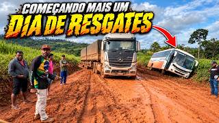 Começamos o dia com ônibus na vala e carreta no atoleiro! | Transamazônica