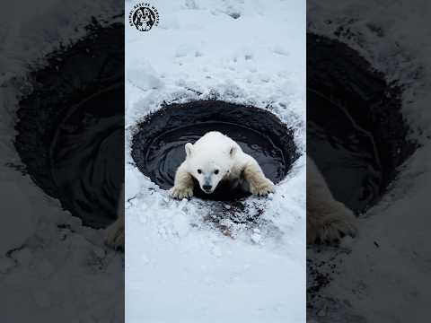Mother Polar Bear Begs Man to Save Her Baby Trapped in Sewage Pit #animalrescue #humanity