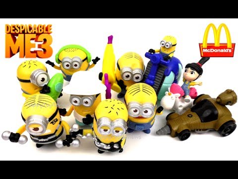 McDONALD'S DESPICABLE ME 3 MOVIE MINIONS HAPPY MEAL TOYS FULL SET KIDS 2017 ASIA WORLD COLLECTION 10 Video