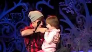 Justin Bieber singing with his sister Jazzy on stage (baby/bigger/one time) Home For The Holidays