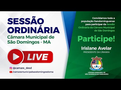 Sessão Ordinária da Câmara Municipal de São Domingos-MA  - 10/04/2024