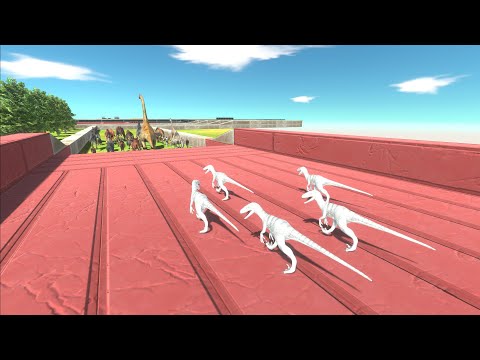 Units trying to escape from Albino Deinonychus Pack - Animal Revolt Battle Simulator
