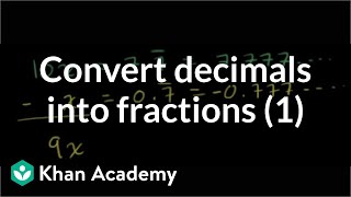Coverting Repeating Decimals to Fractions 1