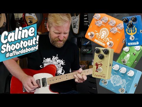 Caline Unboxing and Shootout - OD+Preamp / TS+Boost / TS / KLONE / Reverb / Reverb - #affordaboard