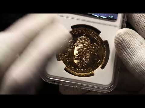 Lot 25 Hungary 100 Korona 1908 KB Restrike NGC MS64
