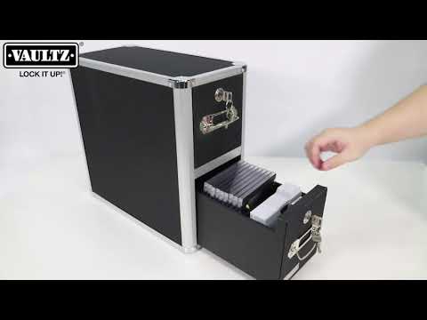 Vaultz CD File Cabinet, 2 Drawer, Black - VZ01094