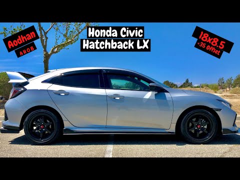 Aodhan Wheels - AH08 Black Gloss 18x8.5 +35 (10th Gen Civic) Nearly Flush Fitment