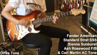 Video thumbnail for Fender American Standard Strat SSS Sienna Sunburst Ash Rosewood F/B Demo By Music Force by Music Force Official