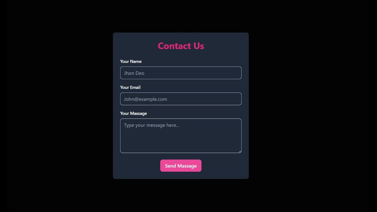 Contact Form Design || React || Vite || Tailwind CSS