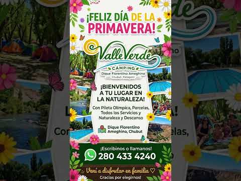 👍Camping Valle Verde Dique Florentino Ameghino Chubut Argentina WhatsApp  2804334240