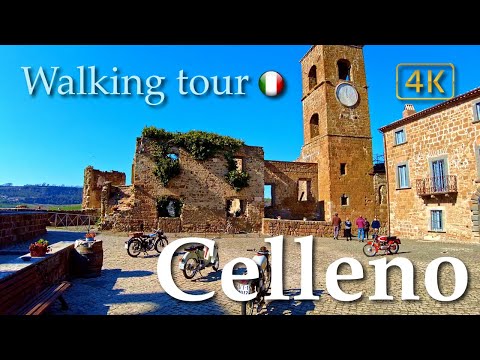 Celleno (Lazio), Italy【Walking Tour】History in Subtitles - 4K