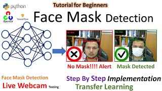 Face Mask Detection Tutorial | Transfer Learning | Python | Tensorflow | OpenCV  |  for beginners