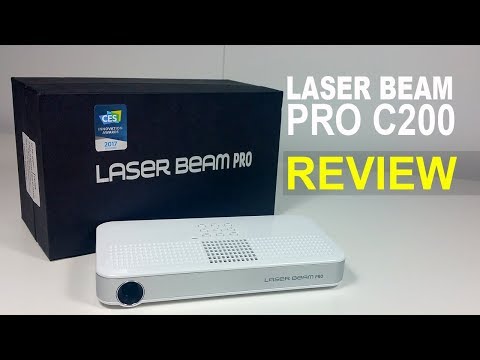 Best Portable Projector 2017 - Laser Beam Pro C200 Android Mini Pocket Projector focus free - Review