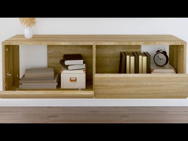 Video Teaser für 801484 vidaXL TV Cabinet Sonoma Oak 100x30x30 cm Engineered Wood