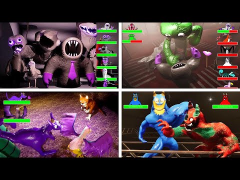 Garten of Banban 0-8 - All ENDINGS with Healthbars from Every Game