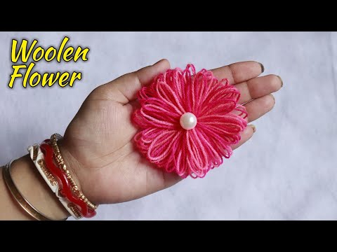 Super Easy Woolen Flower Making - Amazing Trick with Scale - Hand Embroidery Easy Trick