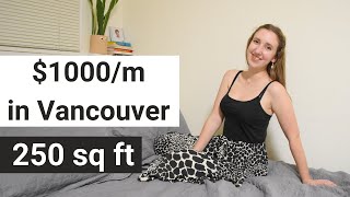 my TINY 250 sq ft Vancouver apartment tour | $1000/month