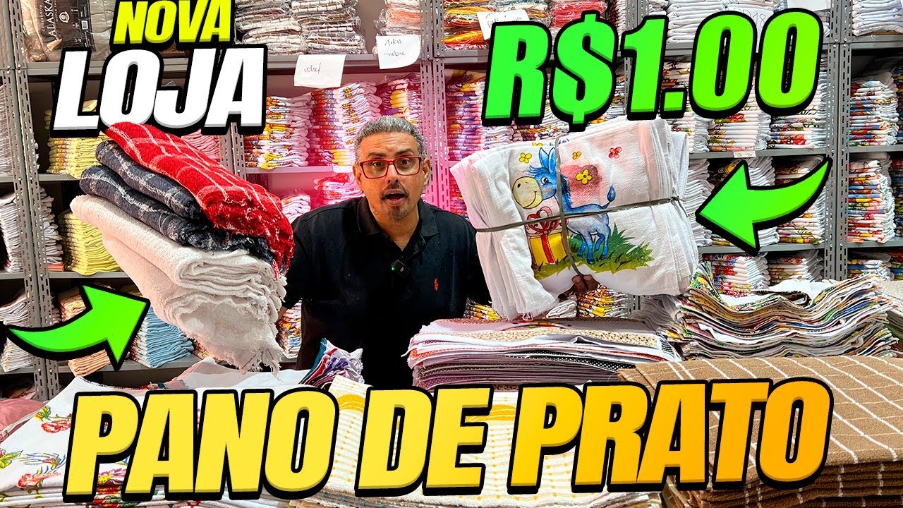 Pano de Prato Pano de Chão R$1,00 Atacado Nova Loja  Loja de Fábrica Confira.