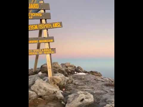 On top of mount Kilimanjaro Tanzania