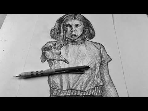 How To Draw Eleven From: Stranger Things 3 (ONE PENCIL)