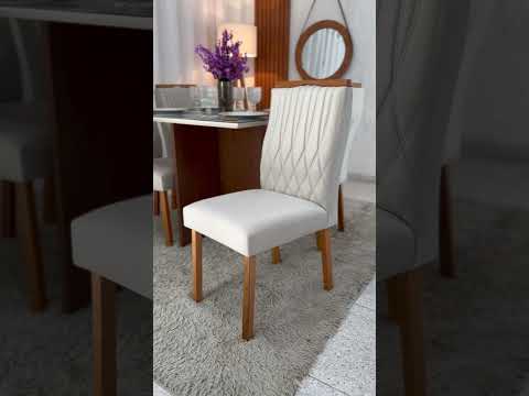 Helo Esstisch 90×90 MDF-Platte aus Glas 4 Genova Velvet Beige Stühle 512 Massivholz