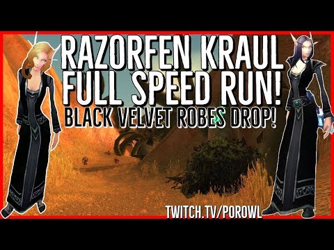 WoW Gold Farm | Black Velvet Robes Drop! | Razorfen Kraul Full Speed Run!