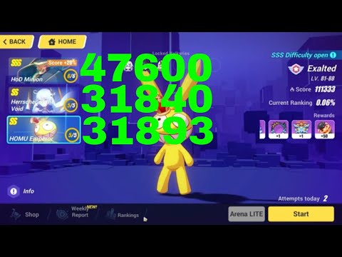 Honkai Impact 3 Exalted MA Top 100 - SSS HoD Minion, HoV, HOMU Emperor [111333] (7/7/2022)