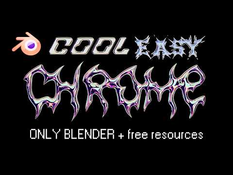 chrome type text with Blender [easy beginner tutorial]