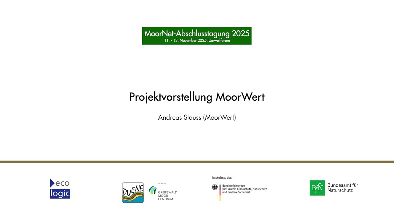 MoorNet Abschlusstagung | Projektvorstellung MoorWert