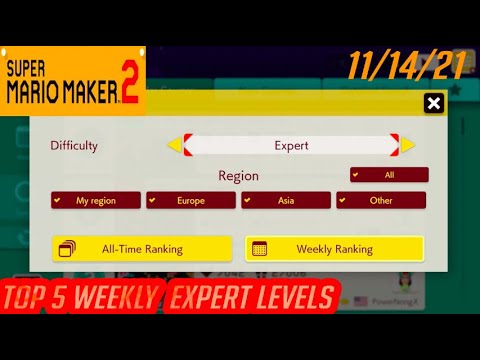 Top 5 Most Popular Expert Levels Of The Week 11/14/21: Super Mario Maker 2