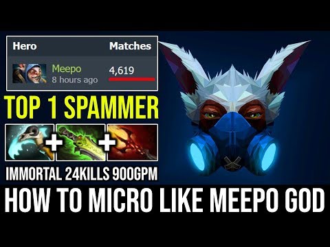 WTF Zero Death Vs Full Counterpick - Micro Like a God 4600 Matches WORLD TOP 1 MEEPO SPAMMER Dota 2