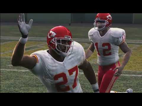 Madden NFL 09 trailer showing gameplay tackles and celebrations cut to rock and rap