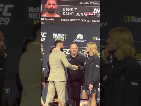 🙌 Face à face respectueux entre Benoît Saint Denis et Paddy Pimblett #ufc #mma #fighting