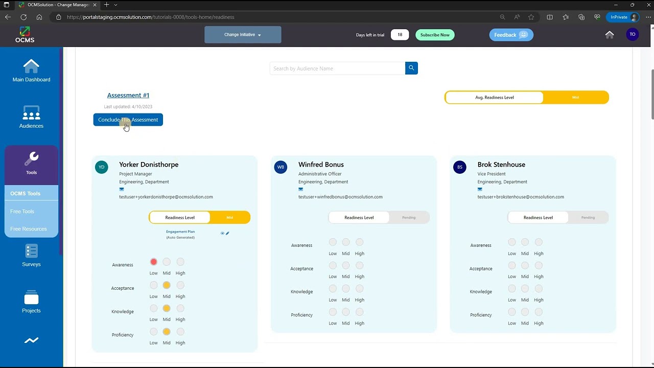 Readiness Assessment Tool (OCMS Portal Tutorial)