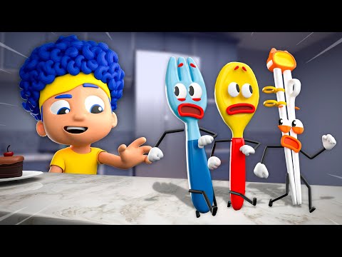 Learn Fork, Spoon & Chopsticks! | D Billions Kids Songs