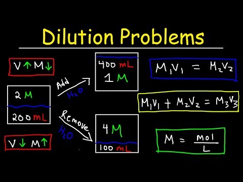 Dilution Problems, Chemistry, Molarity & Concentration Examples, Formula & Equations Video