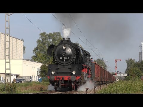 41 1150 verlässt mit 1600t Schrottzug Nördlingen (4K)