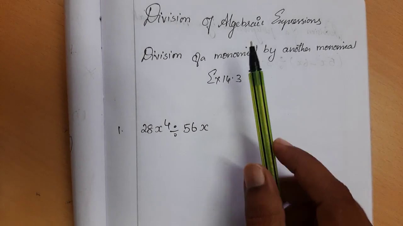 Class 8 | Chap 14 | Factorisation | Division of monomial by monomial, Polynomial by monomial