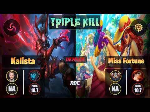 Zven KALISTA (ADC) [Hail of Blades] VS MISS FORTUNE - Challenger NA Patch 10.7 Triple Kill